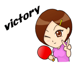 table tennis " japanese moe girls " sticker #7515348