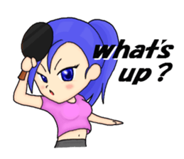 table tennis " japanese moe girls " sticker #7515349