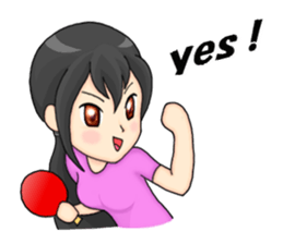 table tennis " japanese moe girls " sticker #7515351