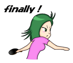 table tennis " japanese moe girls " sticker #7515353