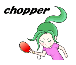 table tennis " japanese moe girls " sticker #7515357
