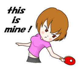 table tennis " japanese moe girls " sticker #7515358