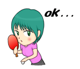 table tennis " japanese moe girls " sticker #7515361