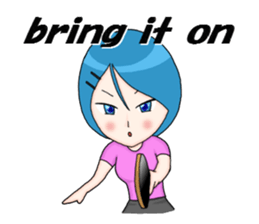 table tennis " japanese moe girls " sticker #7515365