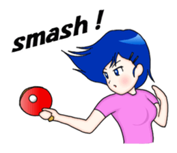 table tennis " japanese moe girls " sticker #7515369