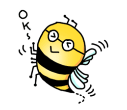 Bee of glasses sticker #7663701