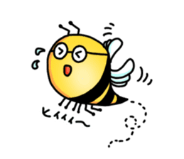 Bee of glasses sticker #7663704