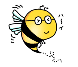 Bee of glasses sticker #7663711