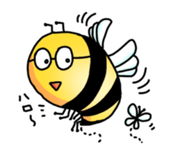 Bee of glasses sticker #7663726