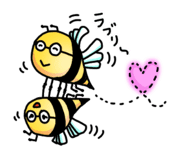 Bee of glasses sticker #7663728
