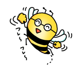 Bee of glasses sticker #7663736