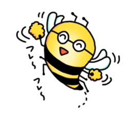 Bee of glasses sticker #7663736