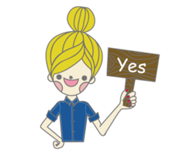 Bun hair girl sticker #8453332