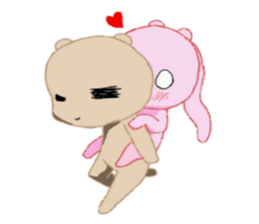 A rabbit and bear love sticker #8628357