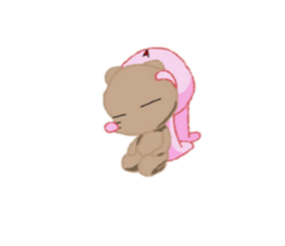 A rabbit and bear love sticker #8628359