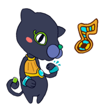 Cat of ancient Egyptian mural. sticker #9271464