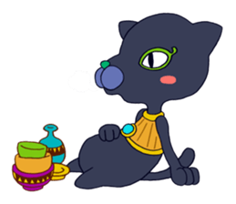 Cat of ancient Egyptian mural. sticker #9271478