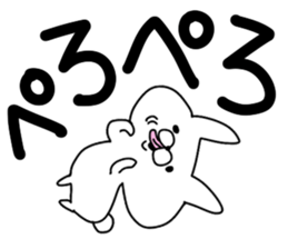 Lsize font rabbit sticker #9619311