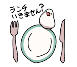 White Java sparrow sticker sticker #9734762