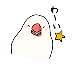 White Java sparrow sticker sticker #9734774