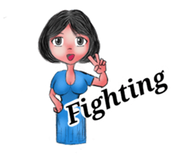 Khaw-Hom Interpreting charming girl sticker #9836780