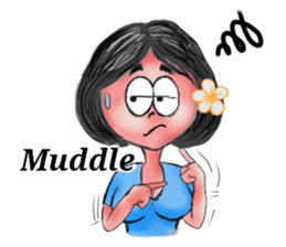 Khaw-Hom Interpreting charming girl sticker #9836781