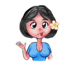 Khaw-Hom Interpreting charming girl sticker #9836790
