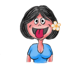 Khaw-Hom Interpreting charming girl sticker #9836794