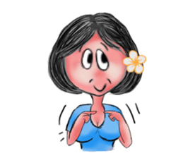 Khaw-Hom Interpreting charming girl sticker #9836796