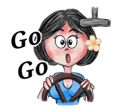 Khaw-Hom Interpreting charming girl sticker #9836803