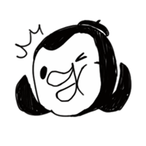 Omelette penguin---Black and White Mime sticker #9869096