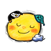 Omelette penguin---Black and White Mime sticker #9869116