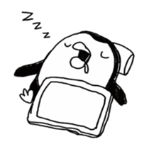 Omelette penguin---Black and White Mime sticker #9869117