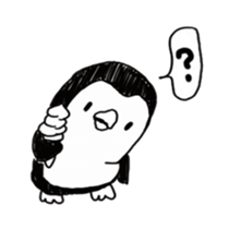 Omelette penguin---Black and White Mime sticker #9869124