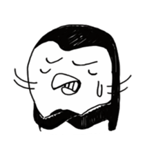 Omelette penguin---Black and White Mime sticker #9869125