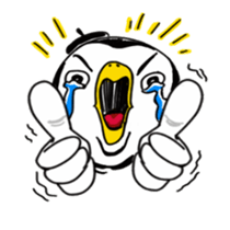 Omelette penguin---Black and White Mime sticker #9869135