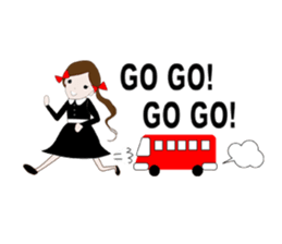 Long hair. Red ribbon. A girl. sticker #11190867