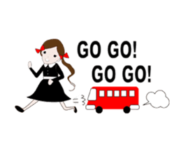Long hair. Red ribbon. A girl. sticker #11190867