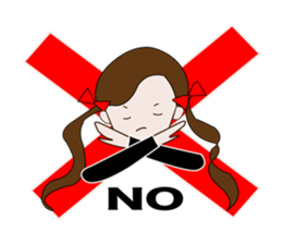 Long hair. Red ribbon. A girl. sticker #11190872