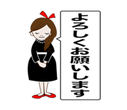 Long hair. Red ribbon. A girl. sticker #11190885