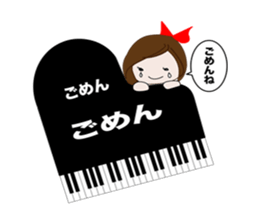 Long hair. Red ribbon. A girl. sticker #11190888