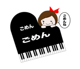 Long hair. Red ribbon. A girl. sticker #11190888