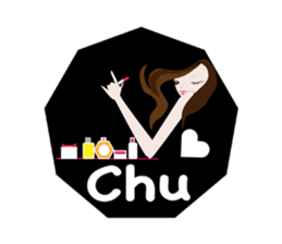 Long hair. Red ribbon. A girl. sticker #11190892