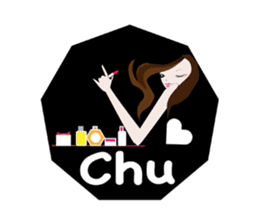 Long hair. Red ribbon. A girl. sticker #11190892