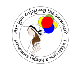 Long hair. Red ribbon. A girl. sticker #11190900