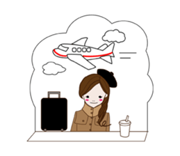 Long hair. Red ribbon. A girl. sticker #11190901