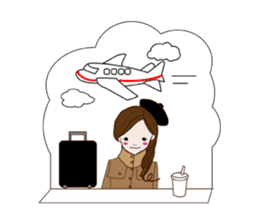 Long hair. Red ribbon. A girl. sticker #11190901