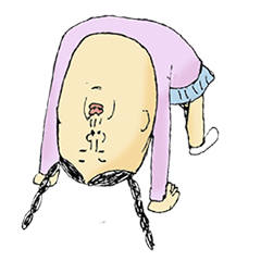 very very cute girl's sticker