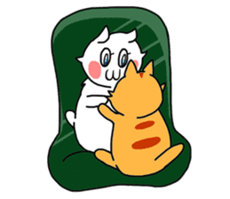 Fun friends of orange cat and white cat sticker #11465945
