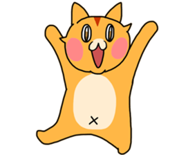 Fun friends of orange cat and white cat sticker #11465946